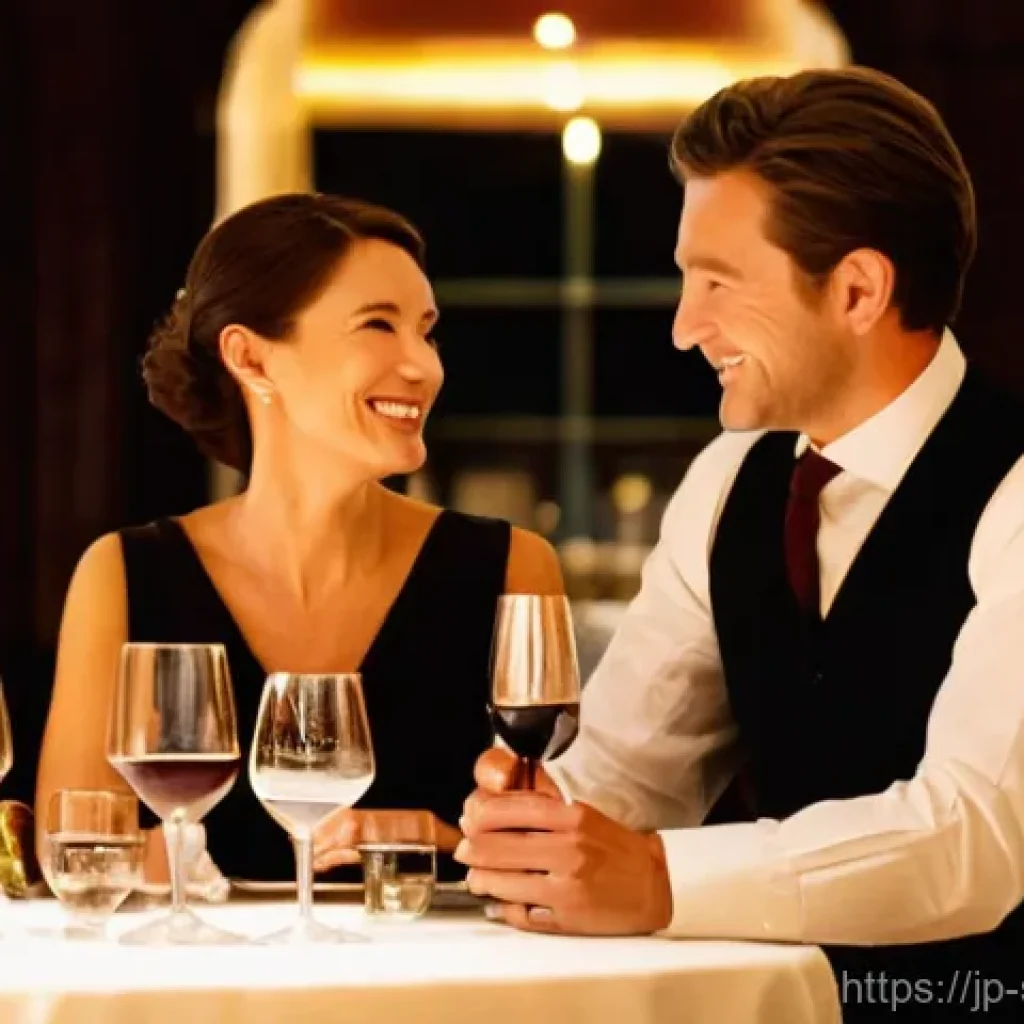소믈리에로 일하며 겪은 에피소드 - **Prompt:** A warm, intimate scene in an elegant restaurant. A male sommelier, impeccably dressed in...