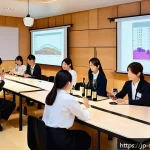 와인 바에서 소믈리에로 일하는 방법 - A modern Japanese wine sommelier school classroom scene with diverse adult students attentively lear...
